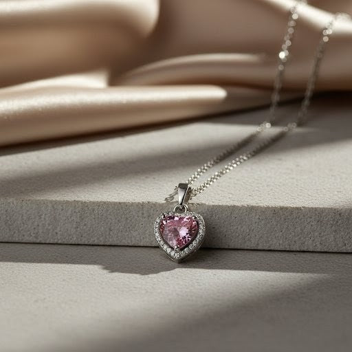 Colar Rosa Coração