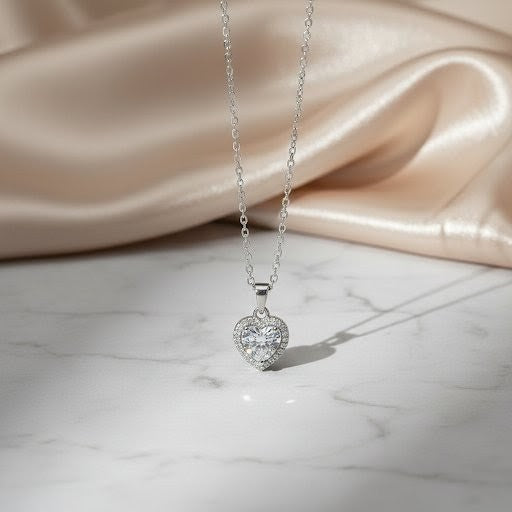 Colar Rosa Coração