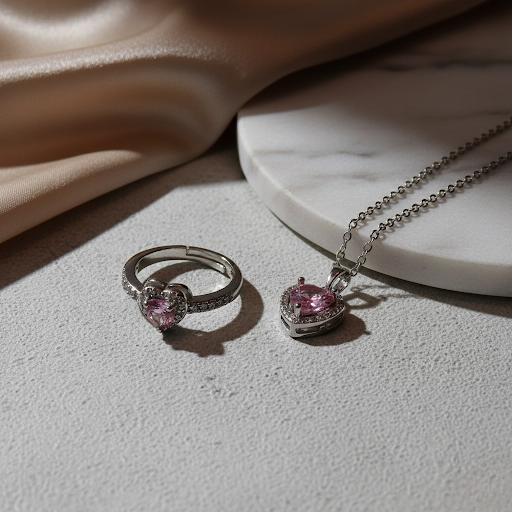 Conjunto Rosa Coração