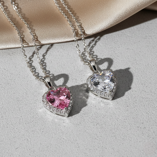 Colar Rosa Coração