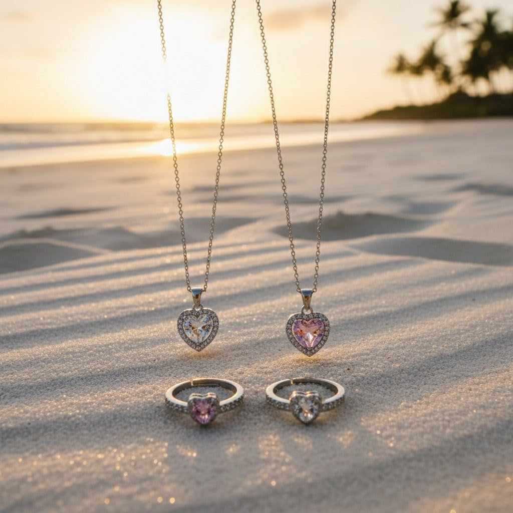 Conjunto Rosa Coração